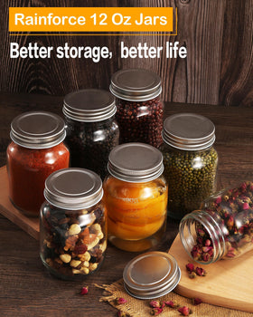 Rainforce jars with labels and Kraft tags for organized gifting.