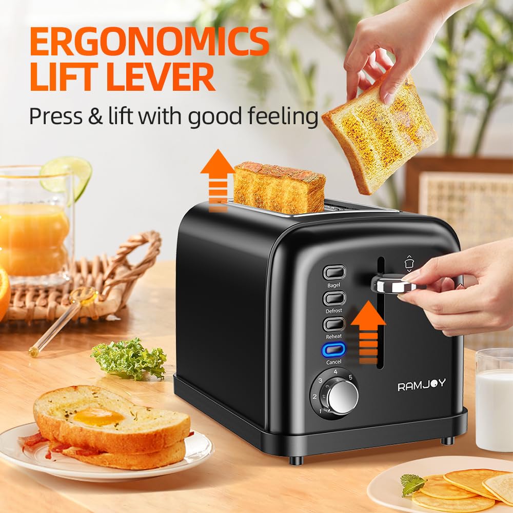 RAMJOY non-slip base stabilizes the toaster during use.