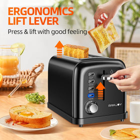 RAMJOY Toaster under-base cord storage shot hides cables for tidy counters