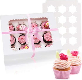 Rarapop 25-pack cupcake box with window showcases treats while keeping them fresh