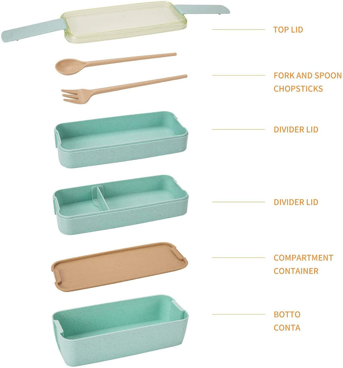 Rarapop bento box trio in green pink beige, ideal for portion control.