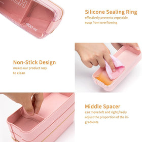 Rarapop three-compartment divider keeps vegetables, fruit, and snacks separate.