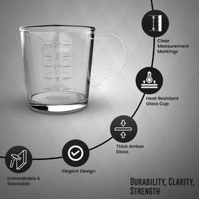 Rattleware clear glass with visible markings for easy measurement during prep.