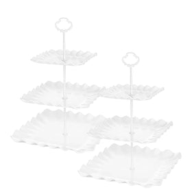RAUVOLFIA 2-pack square dessert stand with three tiers ideal for cupcakes and cookies.