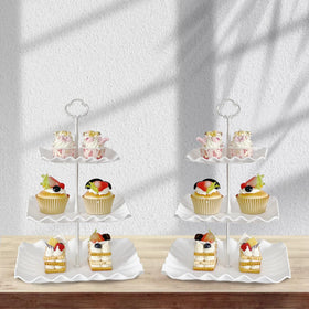 RAUVOLFIA thick trays and polished metal rods provide sturdy, premium dessert display.