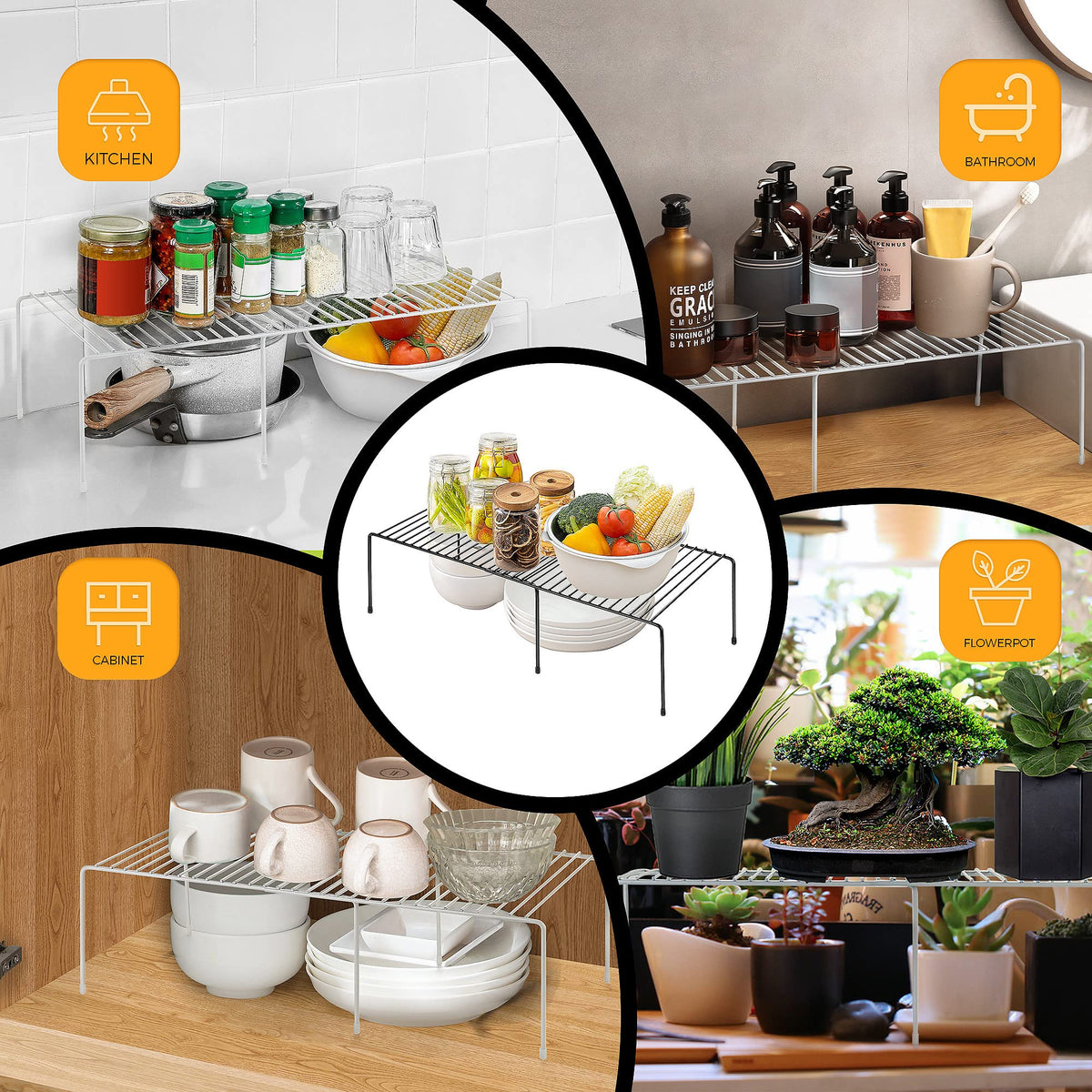 Ravinte spice rack organizer places bottles within easy reach for cooking.