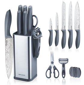 RAXCO 10-piece knife set with compact holder for space-saving organization