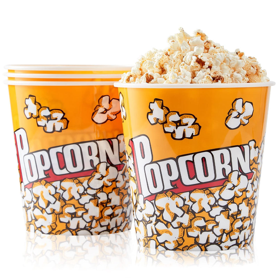 RAYMEA retro popcorn buckets front view, sturdy and reusable for movie night.