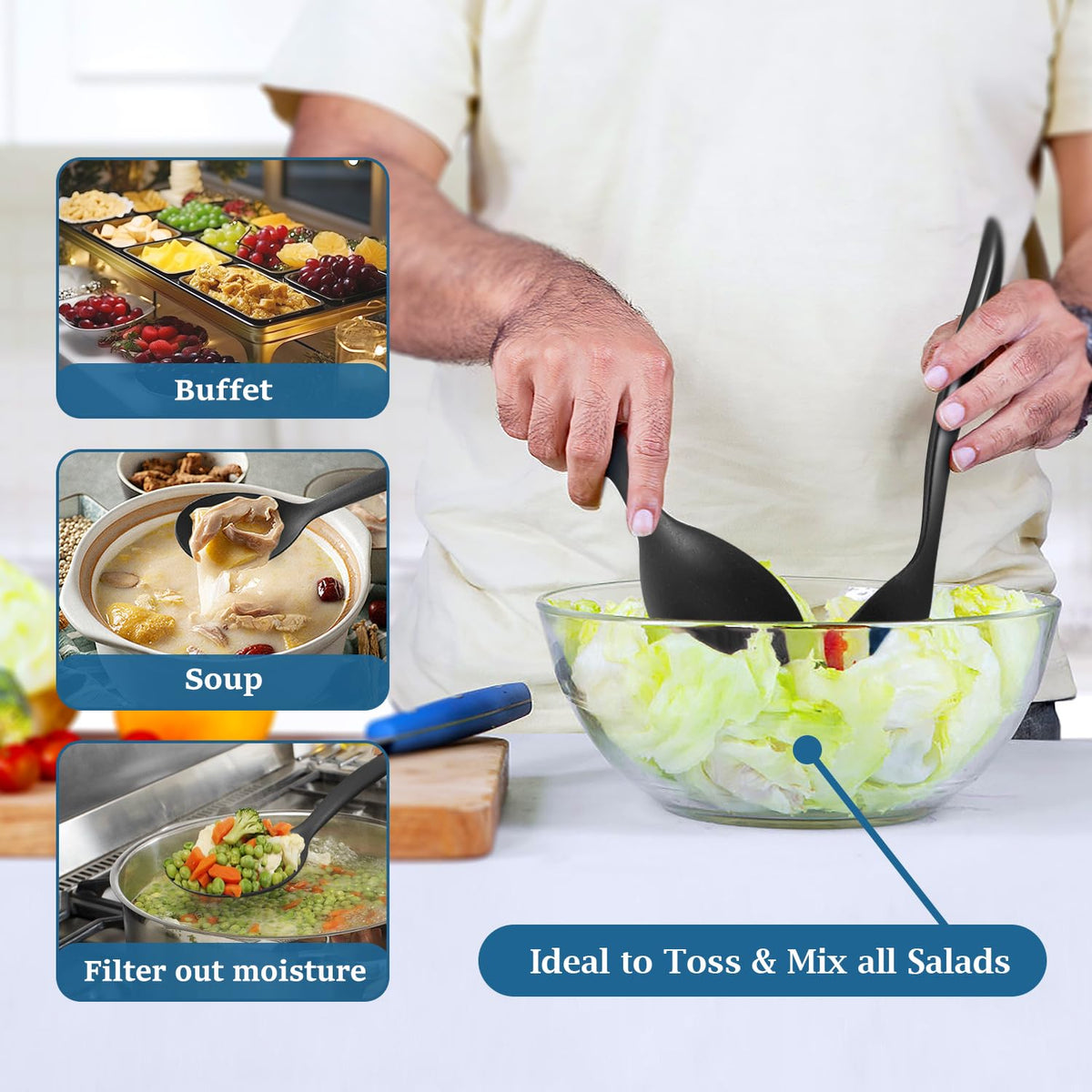 RayPard 9-4inch tong with secure lock for easy serving