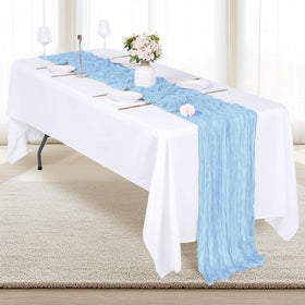 RealBox gauze table runner adds rustic elegance to parties and holidays.