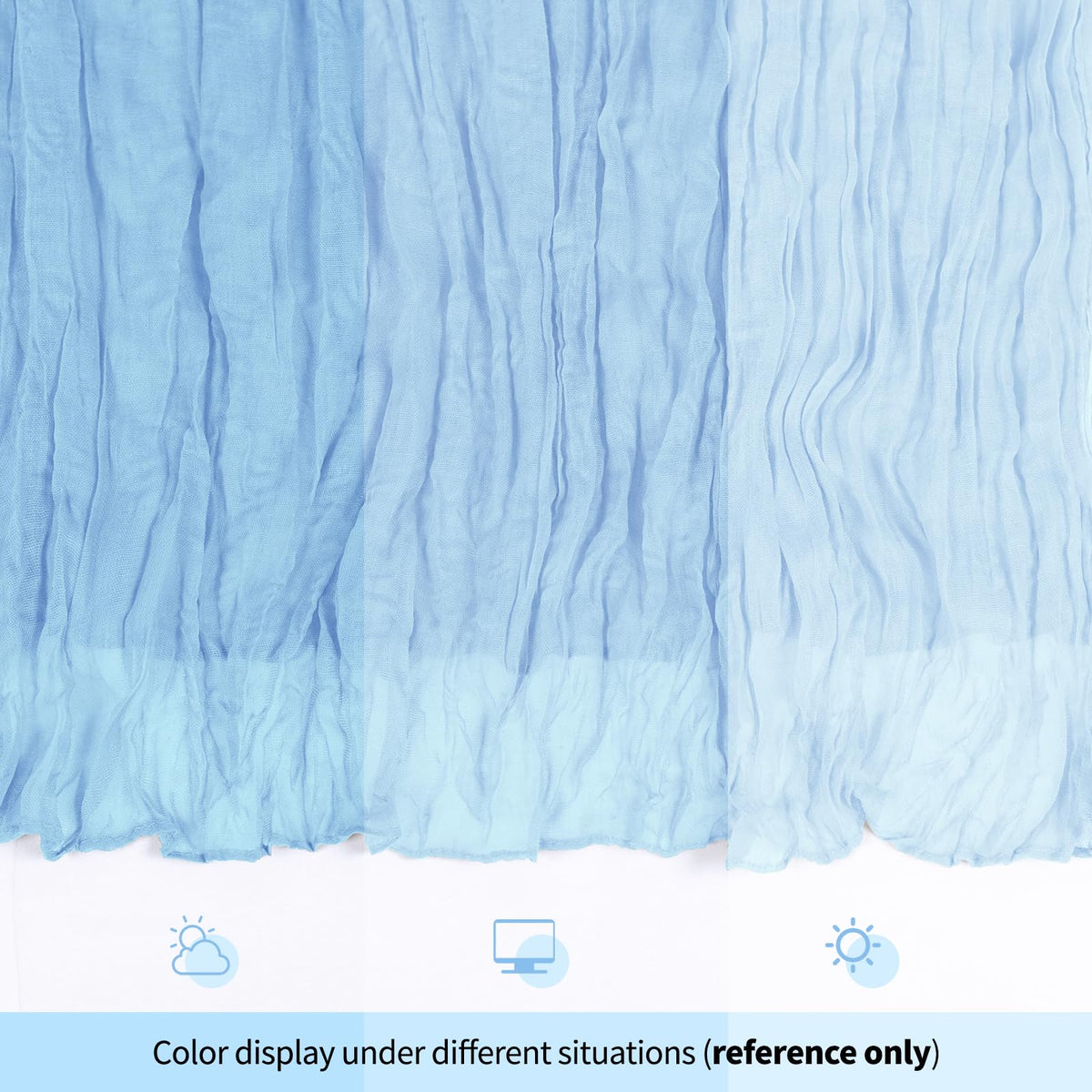 RealBox baby blue cheesecloth table runner easy care for reuse