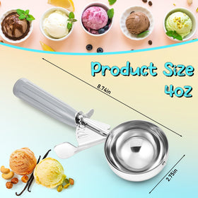 Reallnaive stainless steel ice cream scoop with ergonomic handle for smooth serving.