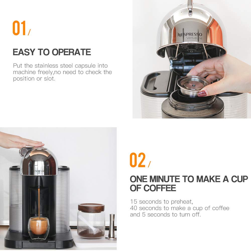 Stainless steel RECAFIMIL capsule designed for durable, reusable use.