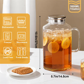 Rechano ergonomic-handle water pitcher for a comfortable grip while filling and pouring.