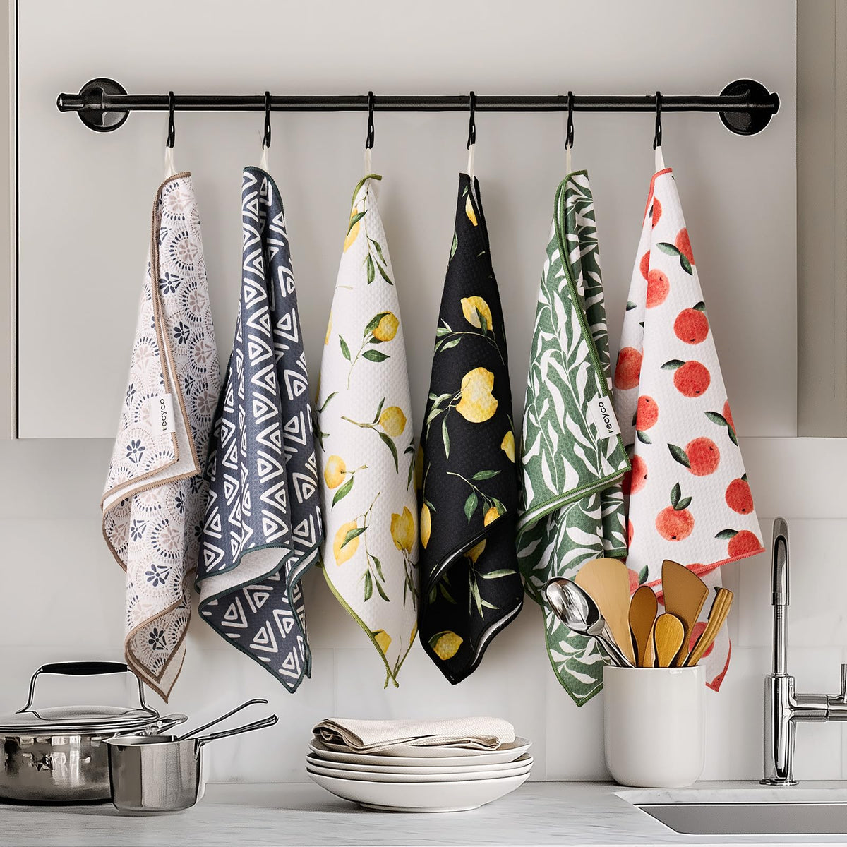 RECYCO lemon-grove color towel, vibrant hue to brighten your kitchen space.