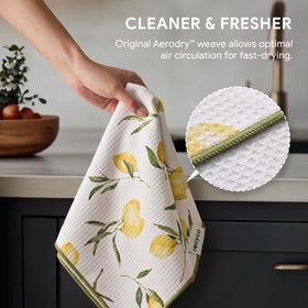 RECYCO waffle towel pattern detail, modern design complements any countertop.