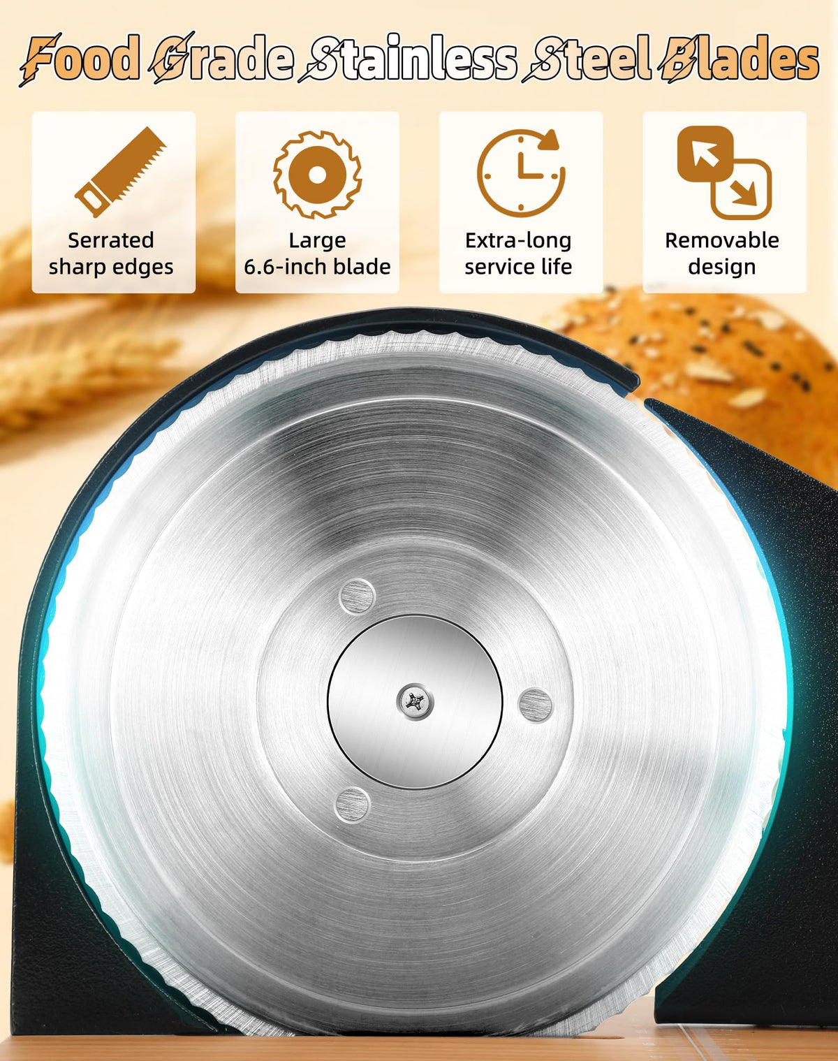 Redants manual bread slicer cream with guide rails enables easy artisan loaf slicing