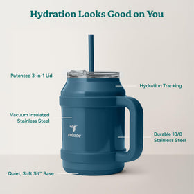 REDUCE Cold1 3-in-1 lid supports sip, chug, or straw for flexible drinking.