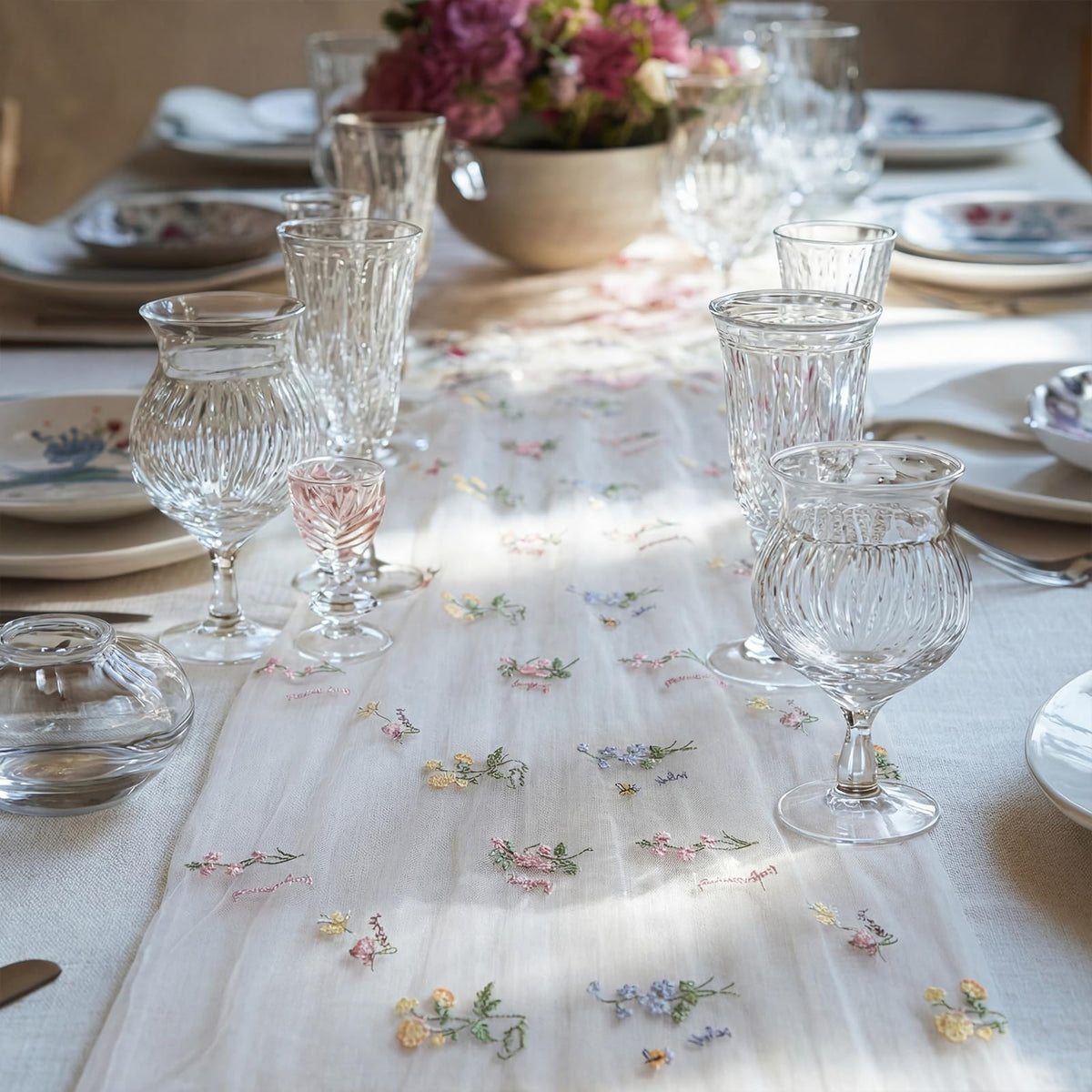 Remagr embroidered wildflowers detail showcasing 3D embroidery for vibrant decor
