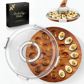 Renmxj deviled egg tray with 24-egg layout for easy hosting