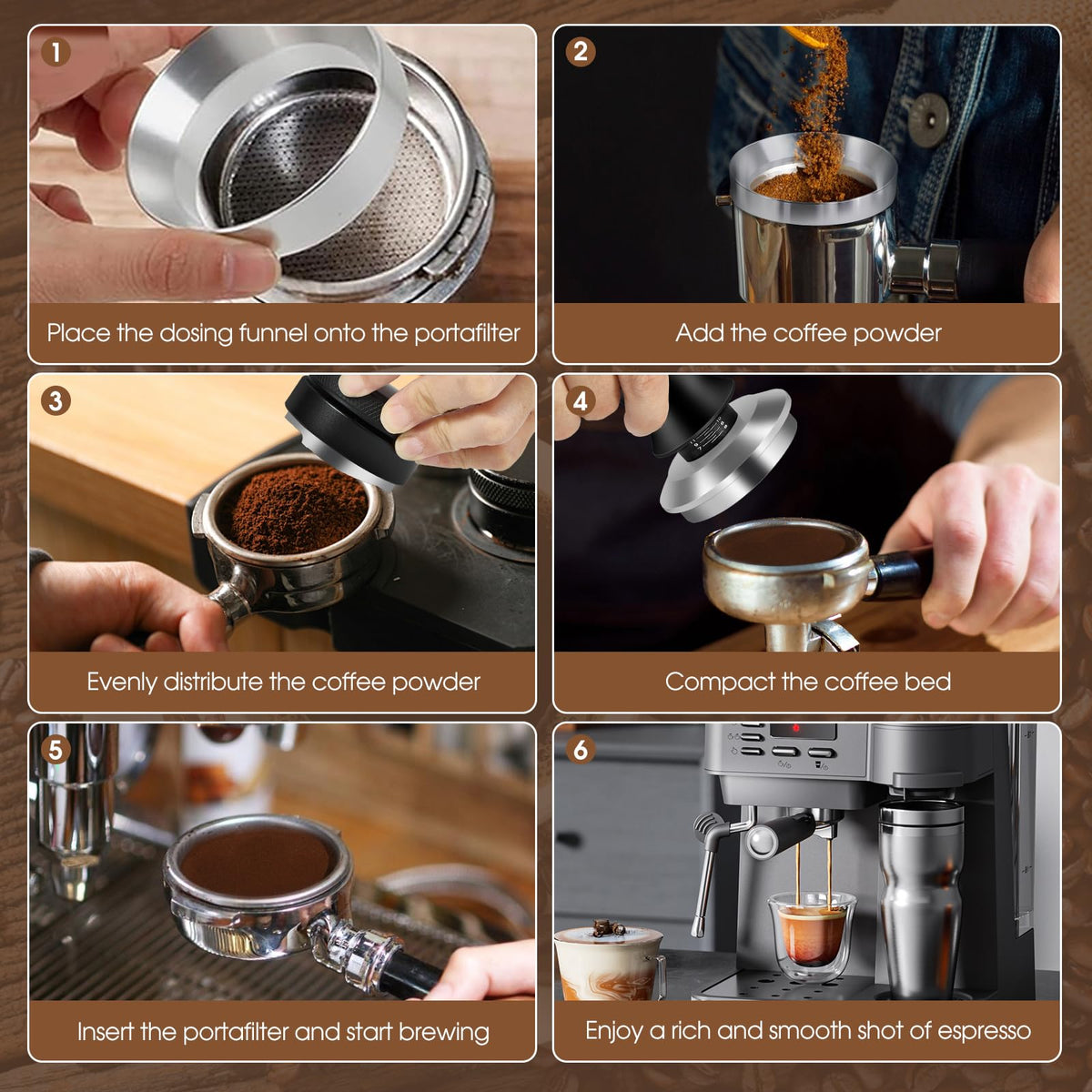 Reoszeank stainless steel espresso tool set for durability
