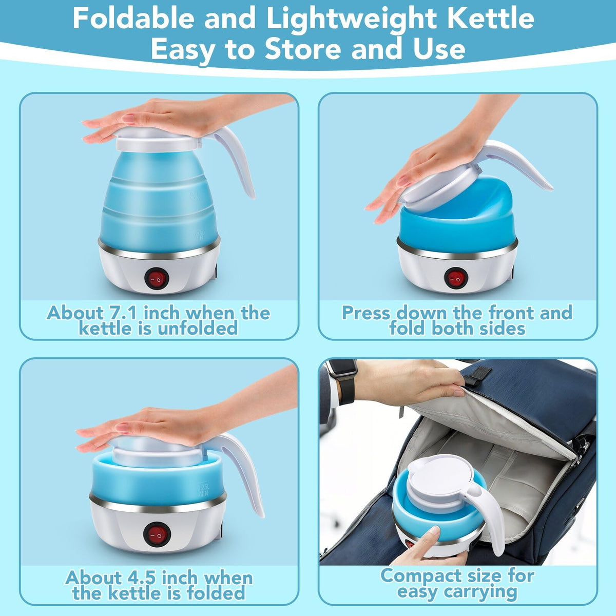Resgitiati Travel Kettle compact storage keeps kitchen organized.