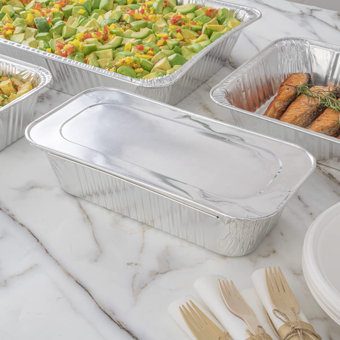 Restaurantware disposable foil lid pack for quick cleanup