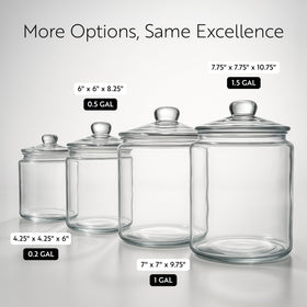 Restaurantware 6L capacity glass container for bulk ingredients.