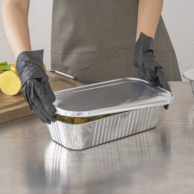 Restaurantware 1/3-size lid fit shown on standard pans