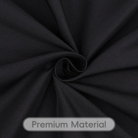 RestfulGlow 8-pack black round tablecloth at buffet setup for dining occasions
