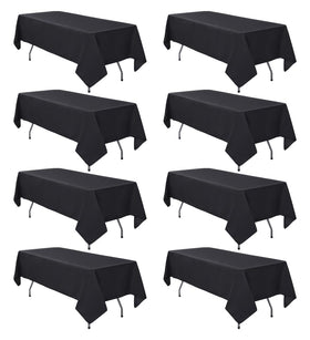 RestfulGlow black tablecloth 60x102 with wrinkle-resistant finish for rectangle tables.