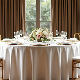 RestfulGlow round tablecloth white seamless edges for crisp presentation