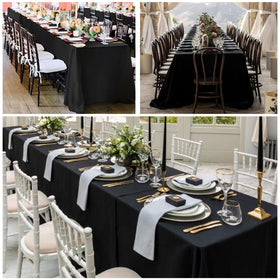 RestfulGlow tablecloth enhancing dining aesthetics at a buffet setup