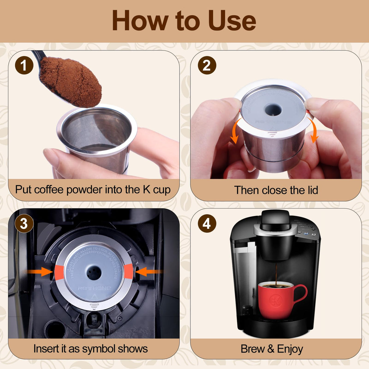 RETHONE eco-friendly coffee filter promoting sustainable, cost-saving brewing
