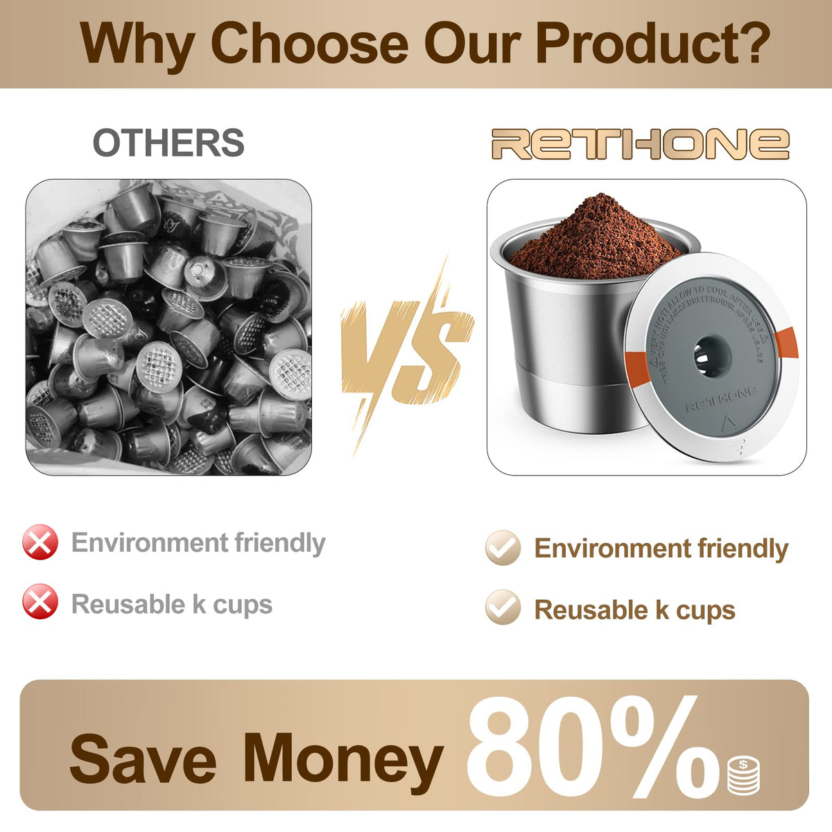 RETHONE K Cup reusable pods dense mesh filter closeup for cleaner extraction