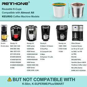 RETHONE sealing ring with dense mesh keeps grounds contained and prevents mess.