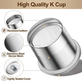 Dense mesh filter in the RETHONE pod minimizes grounds in your cup.