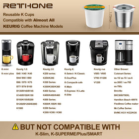RETHONE stainless-steel K Cup pod features dense mesh for cleaner coffee