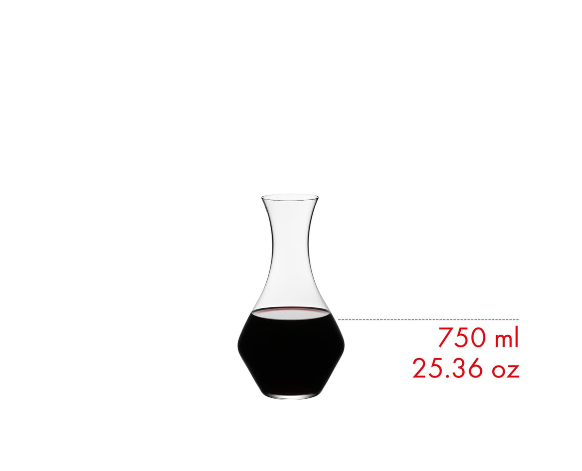 Riedel Cabernet decanter with graceful neck for secure pouring