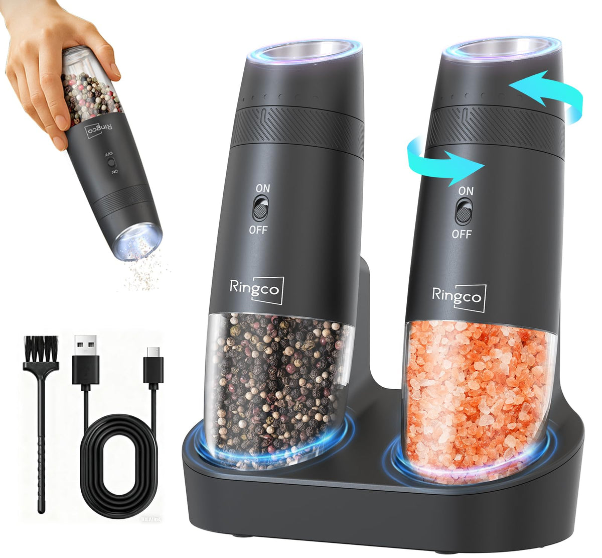 Ringco Gravity LED light illuminates spices for precise dosing