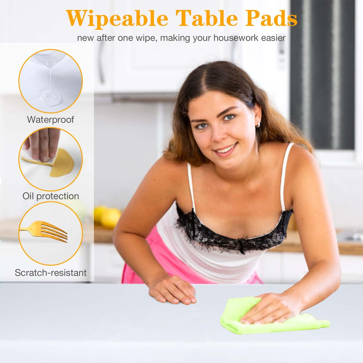 RINOZO table pad protector blends with dining room decor for protected elegance.