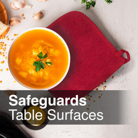 Ritz Terry Potholder features a convenient hanging loop for storage.