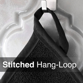 Ritz Terry potholder hanging loop keeps mitts handy.
