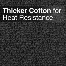 Ritz Terry potholder offers heat resistance to protect surfaces.