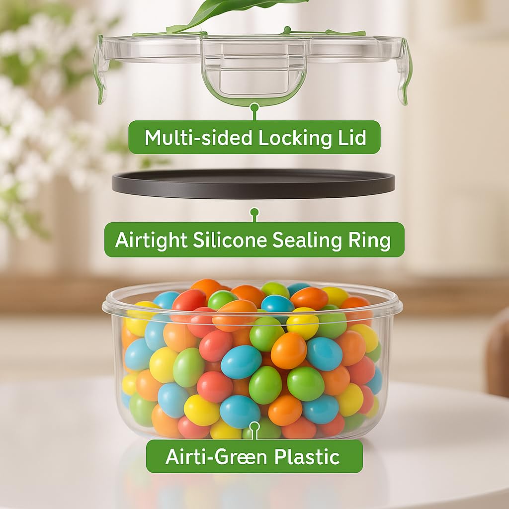 RockBerry leakproof lids closeup shows secure, spill-free food storage.