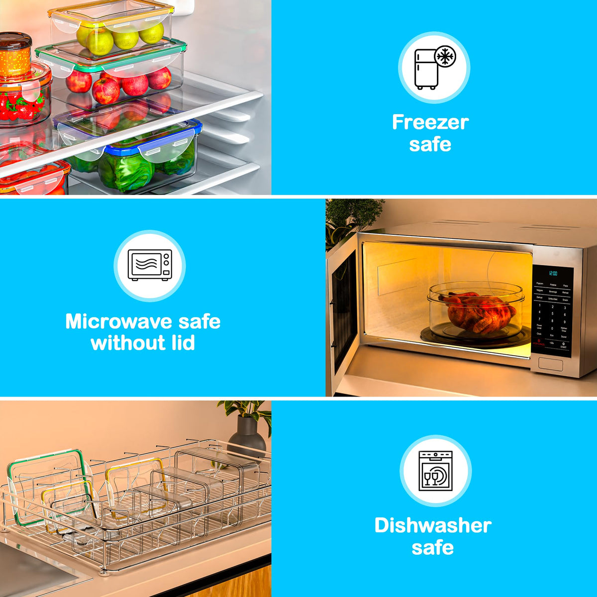 RockBerry dishwasher-safe containers ready for easy cleanup