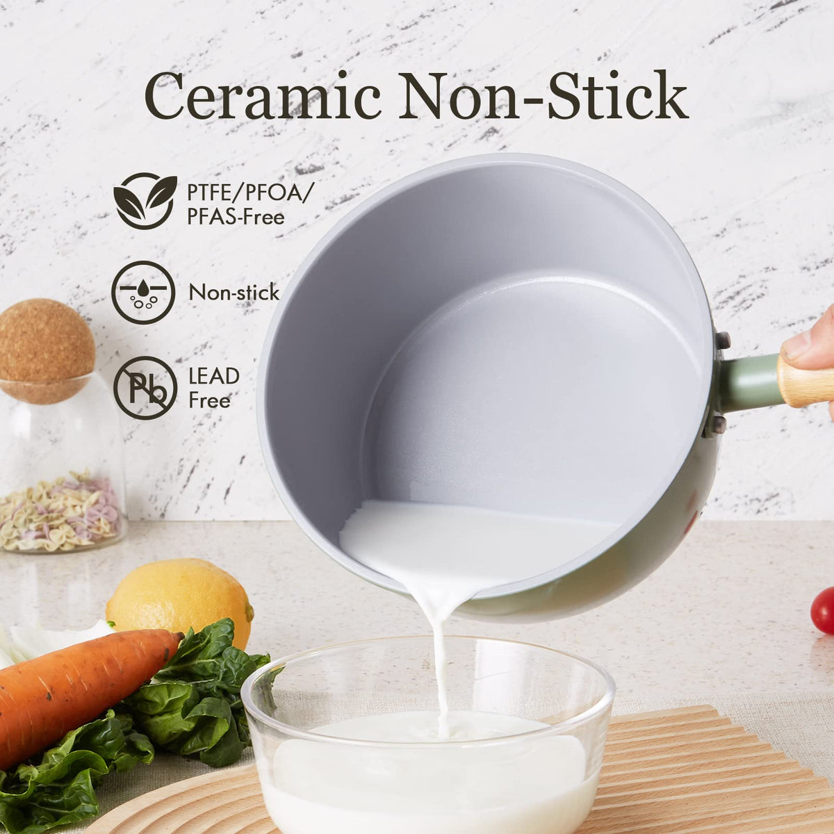 ROCKURWOK 2-quart steamer pot with lid for versatile pasta and veggie prep