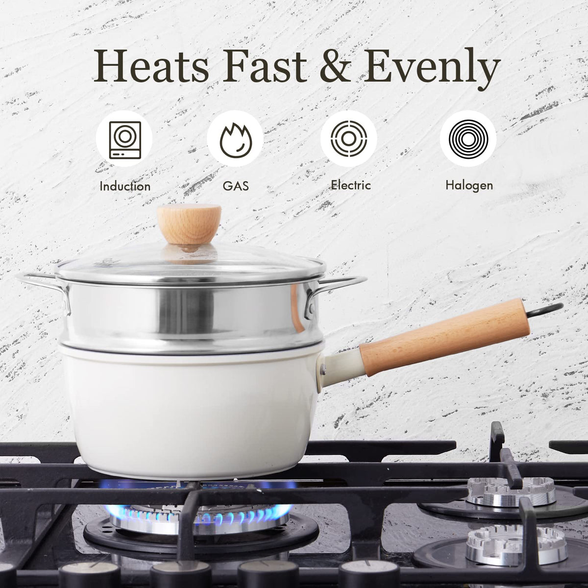 ROCKURWOK high-heat tolerance to 842F supports browning and delicate reduction.