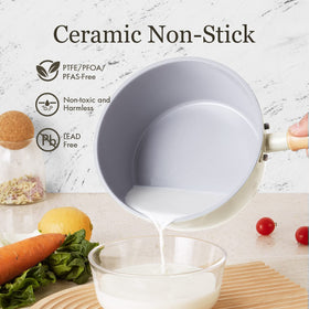 ROCKURWOK steamer pot with glass lid for precise vegetables and seafood steaming.