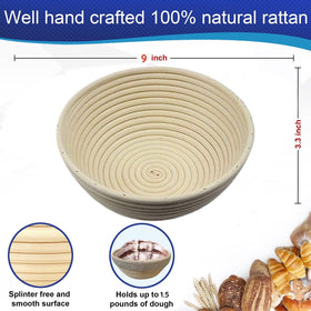 RoEsha banneton natural rattan texture close-up showing durable, plastic-free design.